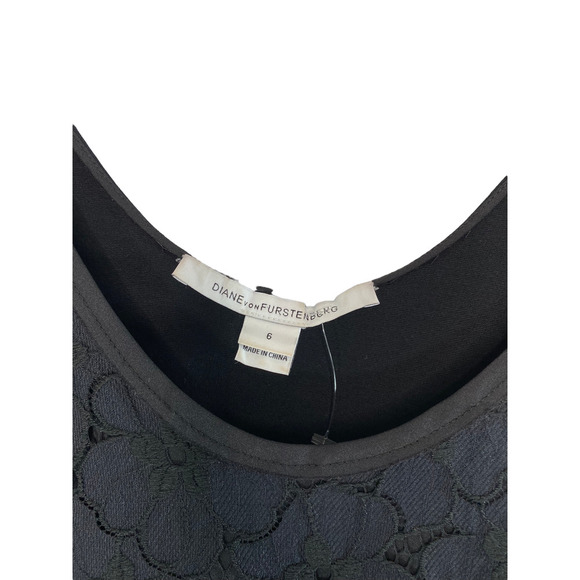 Diane Von Furstenberg Desta Sleeveless Eyelet Floral Lace Mini Dress Size 6 - Picture 3 of 6